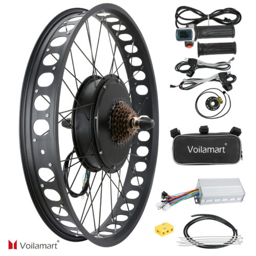 Voilamart 26″ Fat Tire Rear Wheel Conversion Kit, 1500w 48v, Brushless