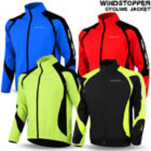 Nexwares Thermal Fleece Windproof Long Sleeve Jacket, Men Cycling Coat